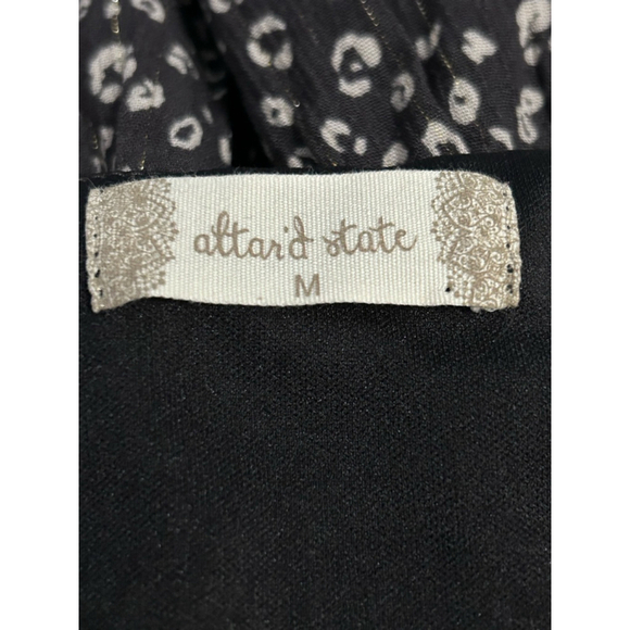 Altar'd State Boho Dress Size M Dark Gray Floral Long Sleeve - Picture 6 of 10